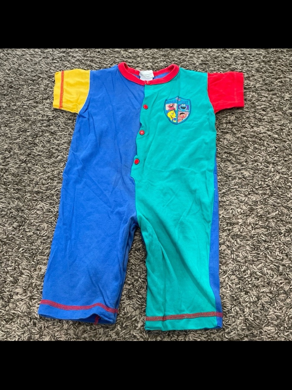 Sesame Street vintage color block one piece outfit size 12 months